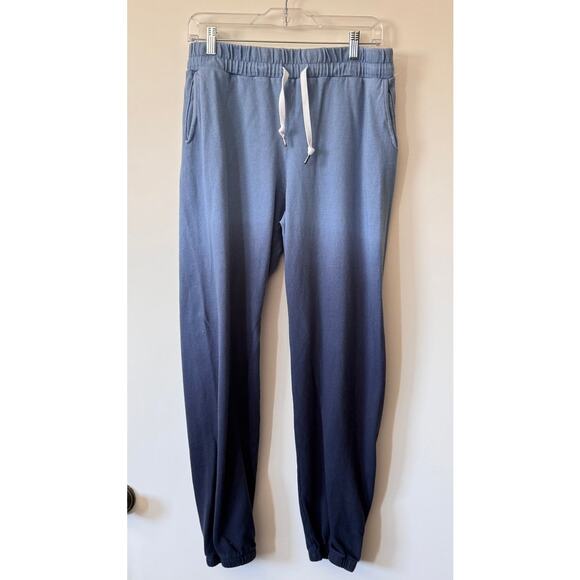 Monrow Women's High-Rise Blue Ombre Jogger Sweatpants Size Large - Picture 1 of 4